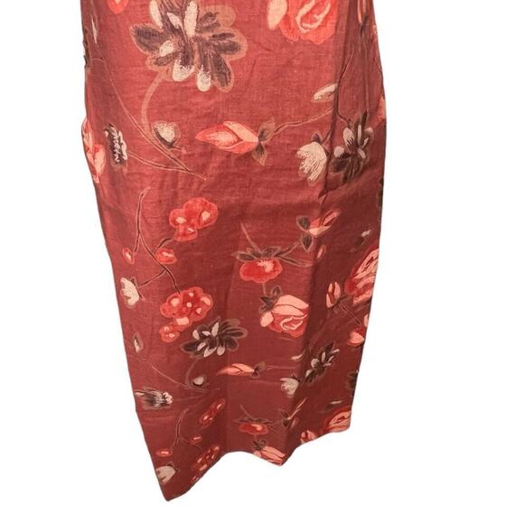 Vintage Coldwater Creek Linen Floral Dress Women V-neckline Mini A-Line Size 4 - Picture 4 of 11